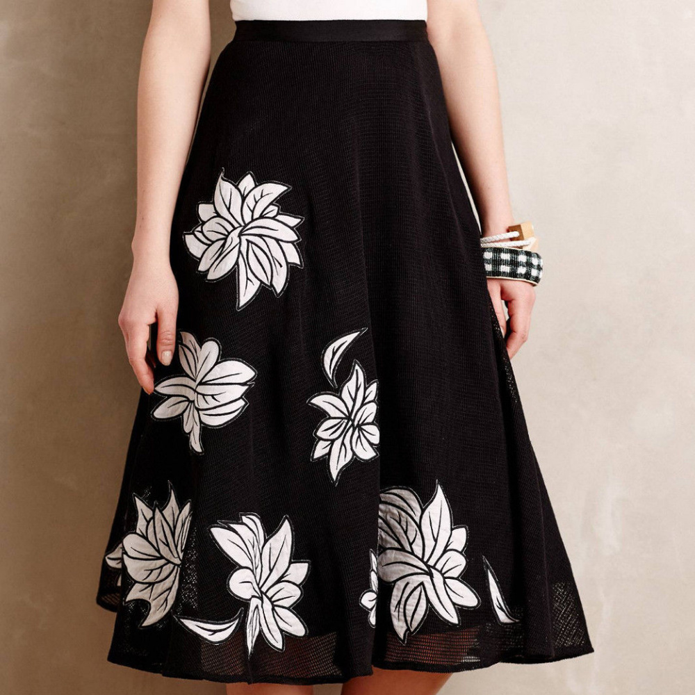 Anthropologie Contrabloom Floral Tulle Skirt By Tracy Reese size 8P Petite NWT - Picture 2 of 8